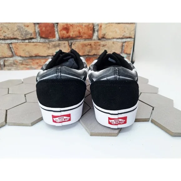 Men Sz 12 Vans Old School Comfy Cush Black White Swirl Sneakers CC After Dark - Picture 9 of 11